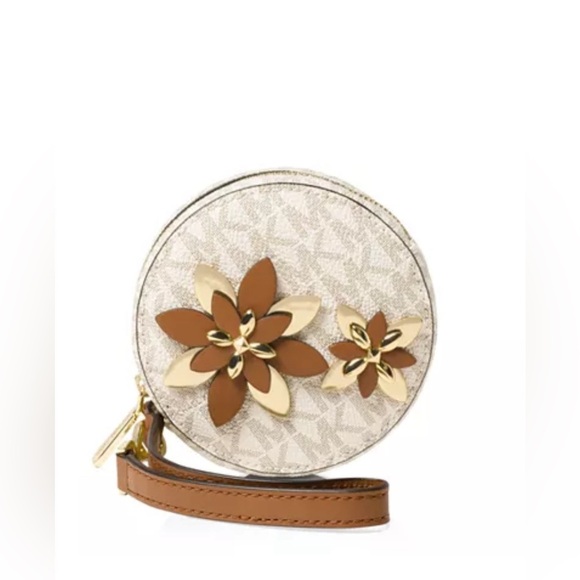 Michael Kors Flower Pouch Small Coin Case - Picture 1 of 12